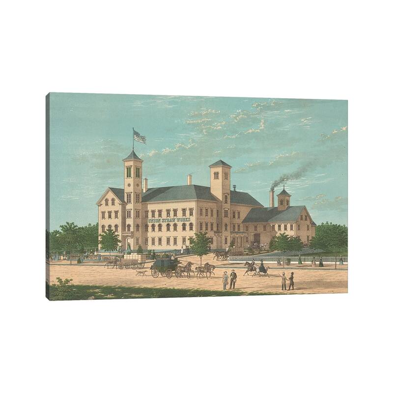 iCanvas "Union Straw Works, Foxboro, Massachusets" by American School